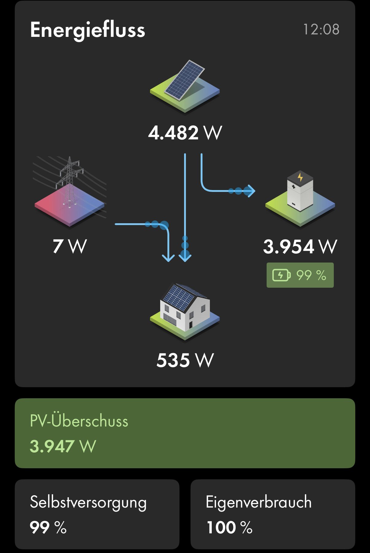 Energiefluss 99% Autarkie